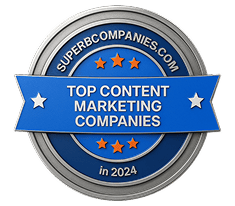 Insignia de premio de Collaborator — Top Content Marketing Companies en 2024.