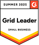Collaborator, líder en el Grid — insignia de verano 2025 de G2 con diseño hexagonal naranja
